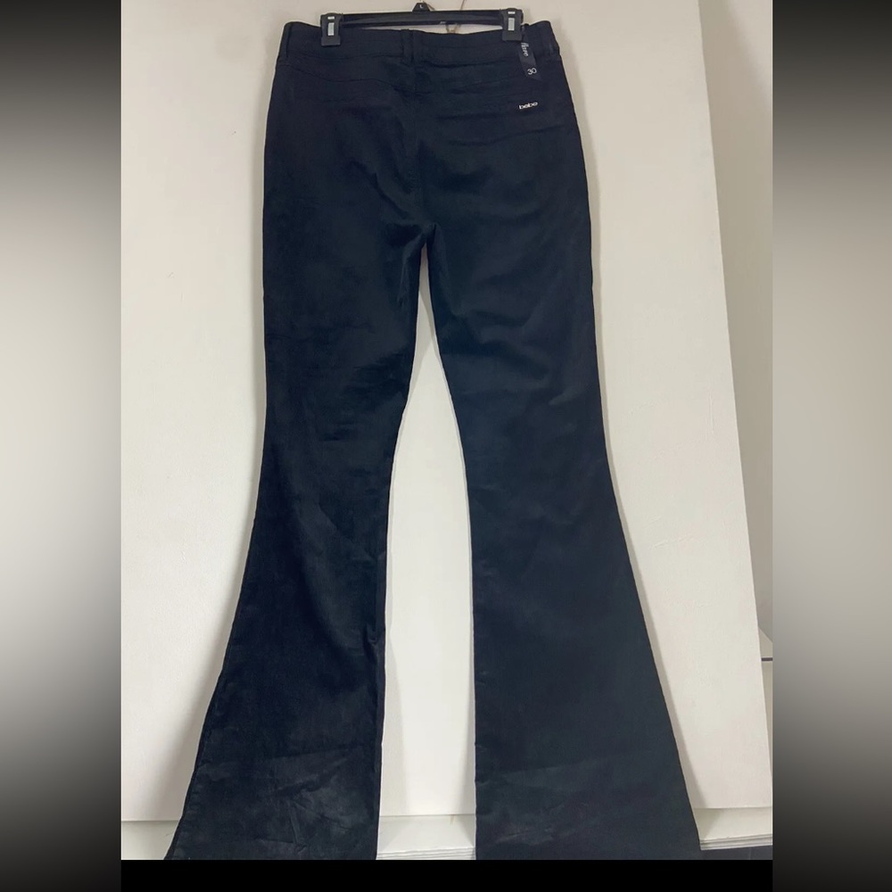 Bebe Black Velvet Cordoroy Bellbottom Bootcut Jeans Pants NEW Sz30x34 (sku44) - Picture 12 of 16